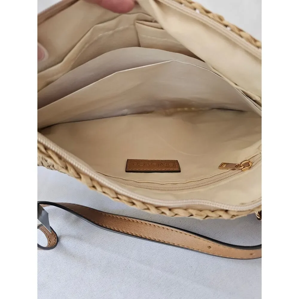Style & Co Straw Crossbody Bag Purse with Shells NWT - Picture 5 of 6